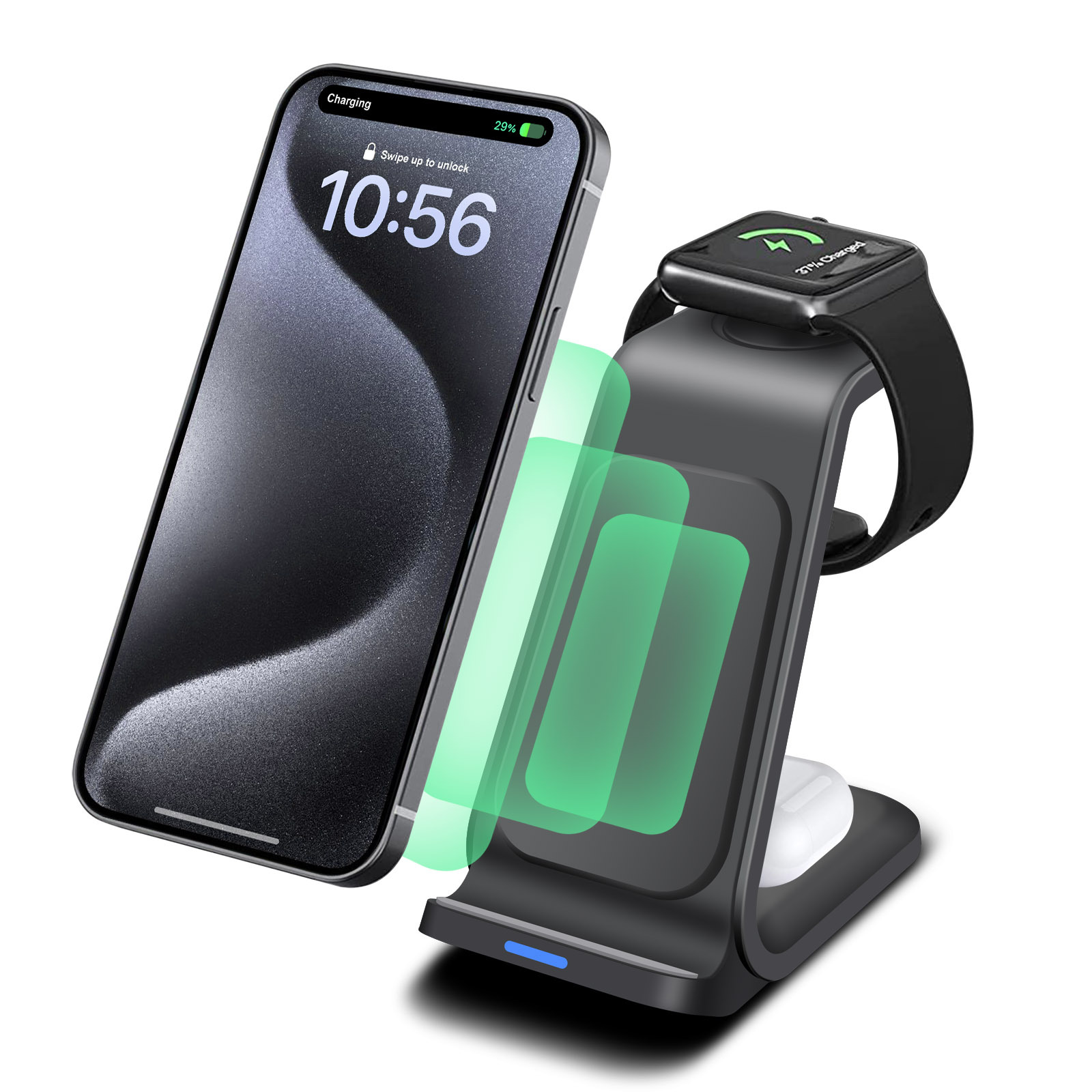 Smartwatch X - محطة شحن 3 في 1 لهاتف