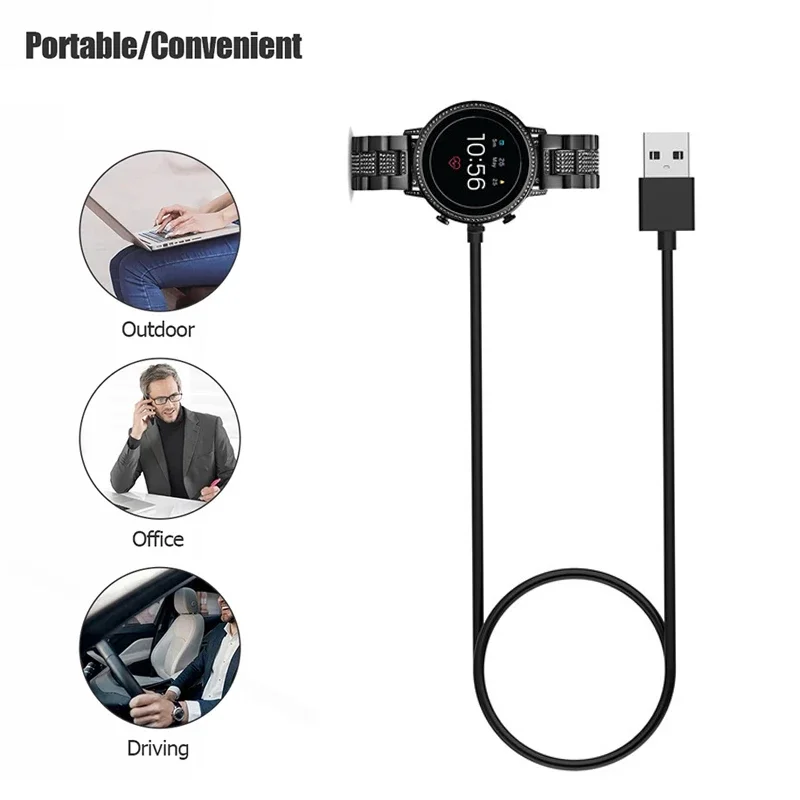 Fossil Smartwatch Accessories - 1 متر USB المغناطيسي شاحن سريع